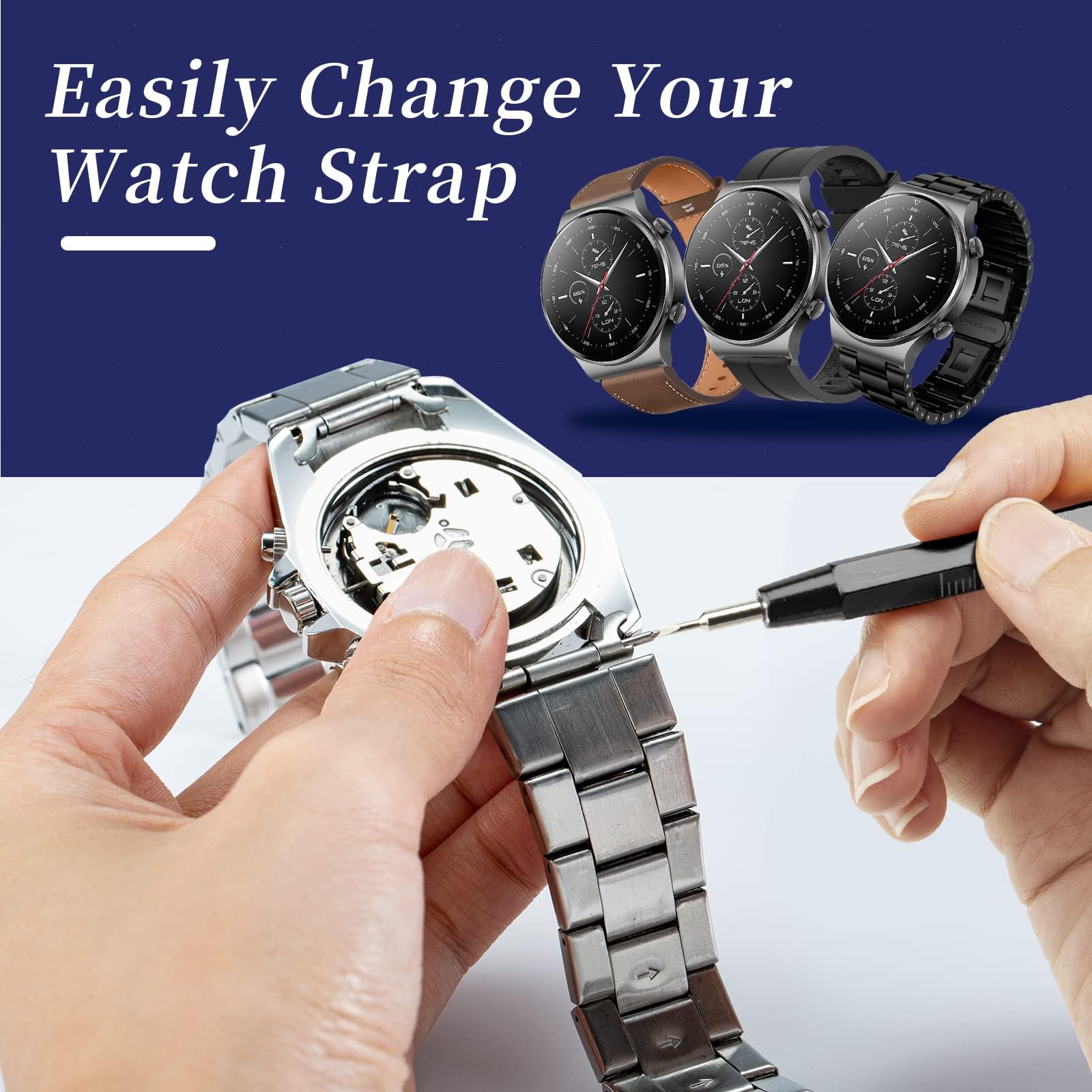 【2025 Upgrade】Eventronic Watch Repair Kit, Watch Link Removal Kit, Watch Battery Replacement Tool Kit & Strap Adjustment, Watch Tool Kit with Spring Bar, Case Opener, Link Remover, Carrying Case