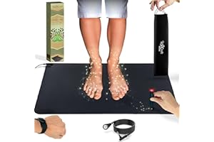 EMPIRE TRADING & COMMERCE LuxeCraft Grounding Mat for Feet – Anti-Slip PU Leather | Earthing Mat with Tester Pen, Wrist Band & Connection Cord | Grounding Mat for Better Sleep, Pain Relief & Wellness (Large Size 24’’x16’’)