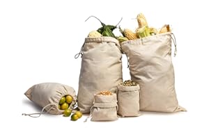 24x34 inches Cotton Drawstring Laundry Bags - Reusable Produce Bags Pack of – Multipurpose Double Drawstring Muslin Bags for 