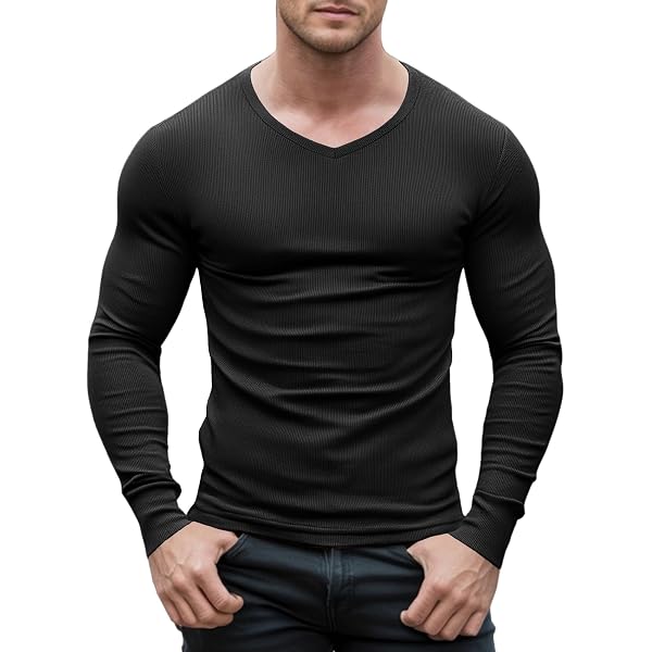 Zengjo Long Sleeve Compression Shirts for Men Thermal(Black,S) at