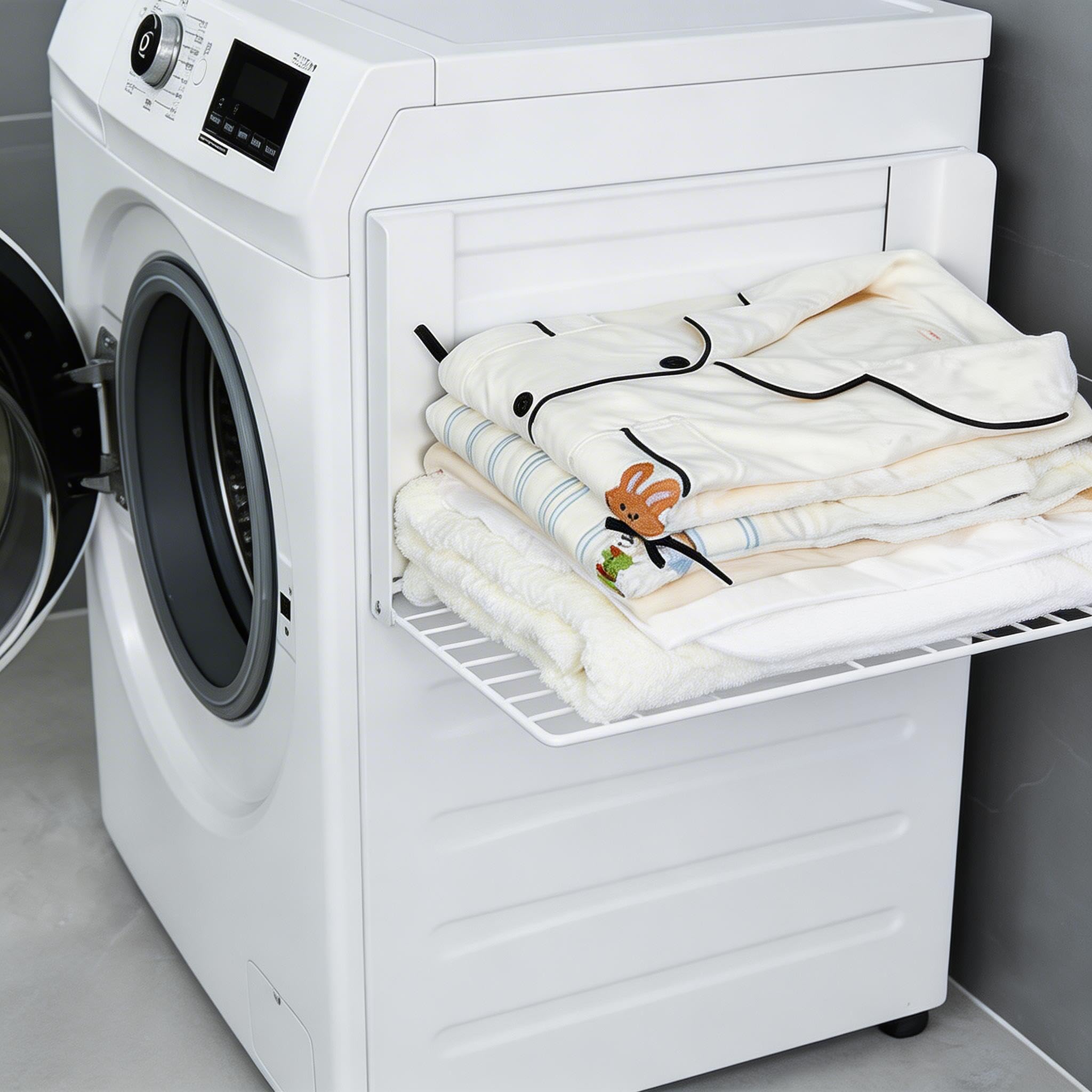 NCONCO Magnetic Hanger Storage Rack, Washing Machine Magnetic Shelves, Foldable Multi-Purpose Towel Rack, Organizer Shelves for Laundry Organization and Storage, Space Saver Racks for Laundry Room