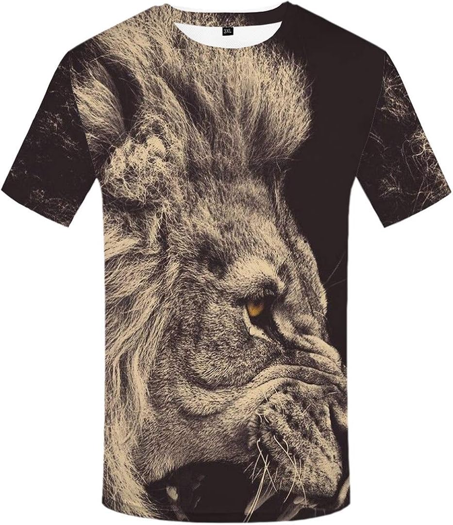 Amazon.com: Black Clothing Animal Tshirt Shirts Plus Size Men Tops Tees