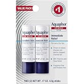 Aquaphor Lip Repair Stick, Value Pack, 2 x 0.17 OZ | Lip Balm Moisturizers with Jojoba Oil and Shea Butter, Immediate Dry Lip Relief, Paraben and Fragrance Free