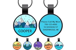 GiSUREY Silicone Dog Tags Personalized for Pets - Silent Dog Cat Name Tag with Deeply Engraved - Soft Pet ID Tags for Collars