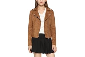 CHARTOU Women's Fall 2023 Fashion Faux Suede Leather Casual Moto Biker Jacket Coats