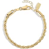 Electric Picks Harper Rope Bracelet for Women - 18k Gold Rope Bracelet with 4mm Thickness, Timeless Design, Stackable and Stylish, Elegant Gold Jewelry for Women, Ideal for Everyday Wear