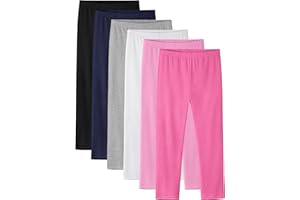Cvaoo 6 Pack Girls Leggings Cotton Pants for Kids Toddler Stretchy Warm Full Length Yoga Playwear Multipack Fall Winter
