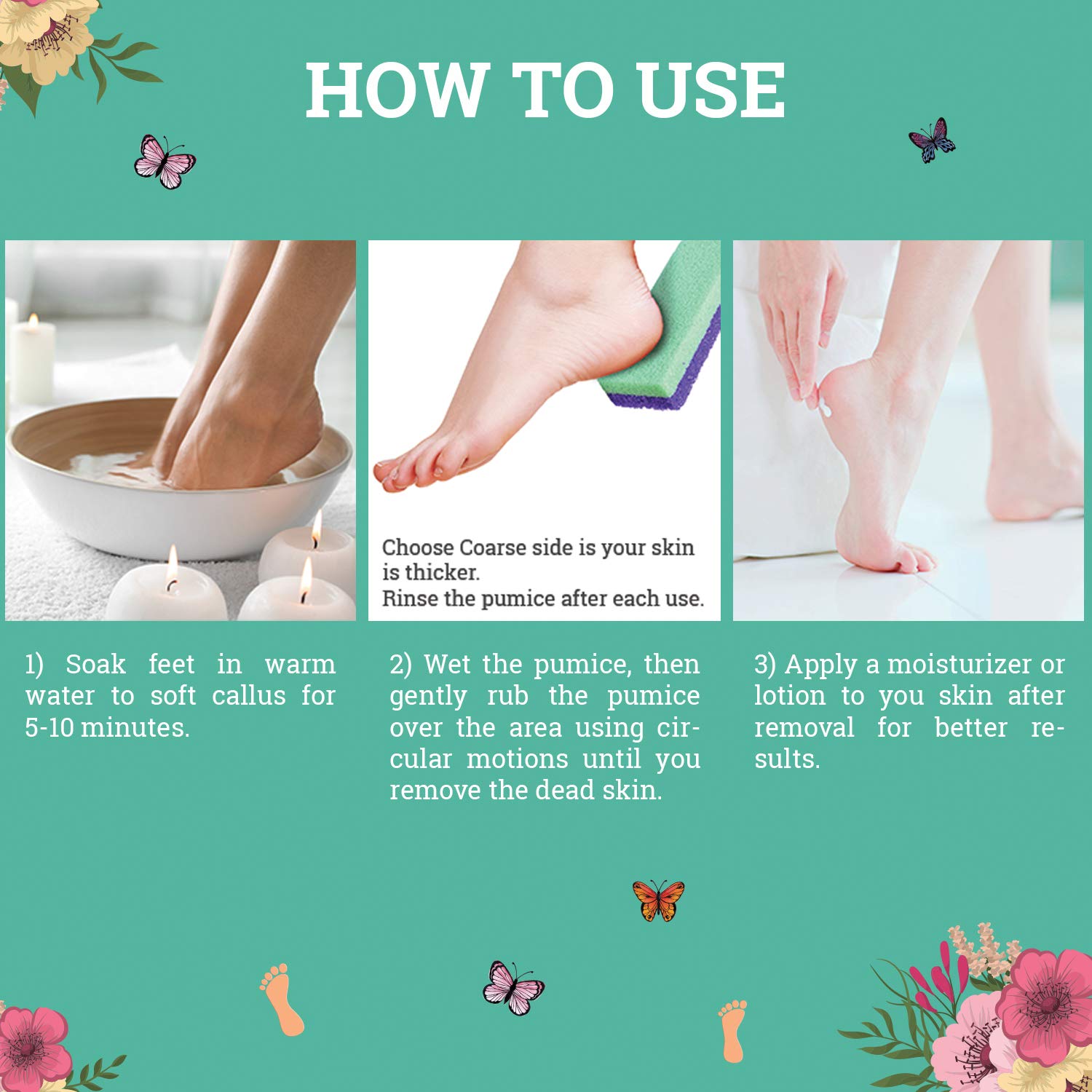 Maccibelle Salon Foot Pumice and Scrubber for Feet and Heels Callus and Dead Skins, Safely and Easily Eliminate Callus and Rough Heels (Pack of 4) - Image 5