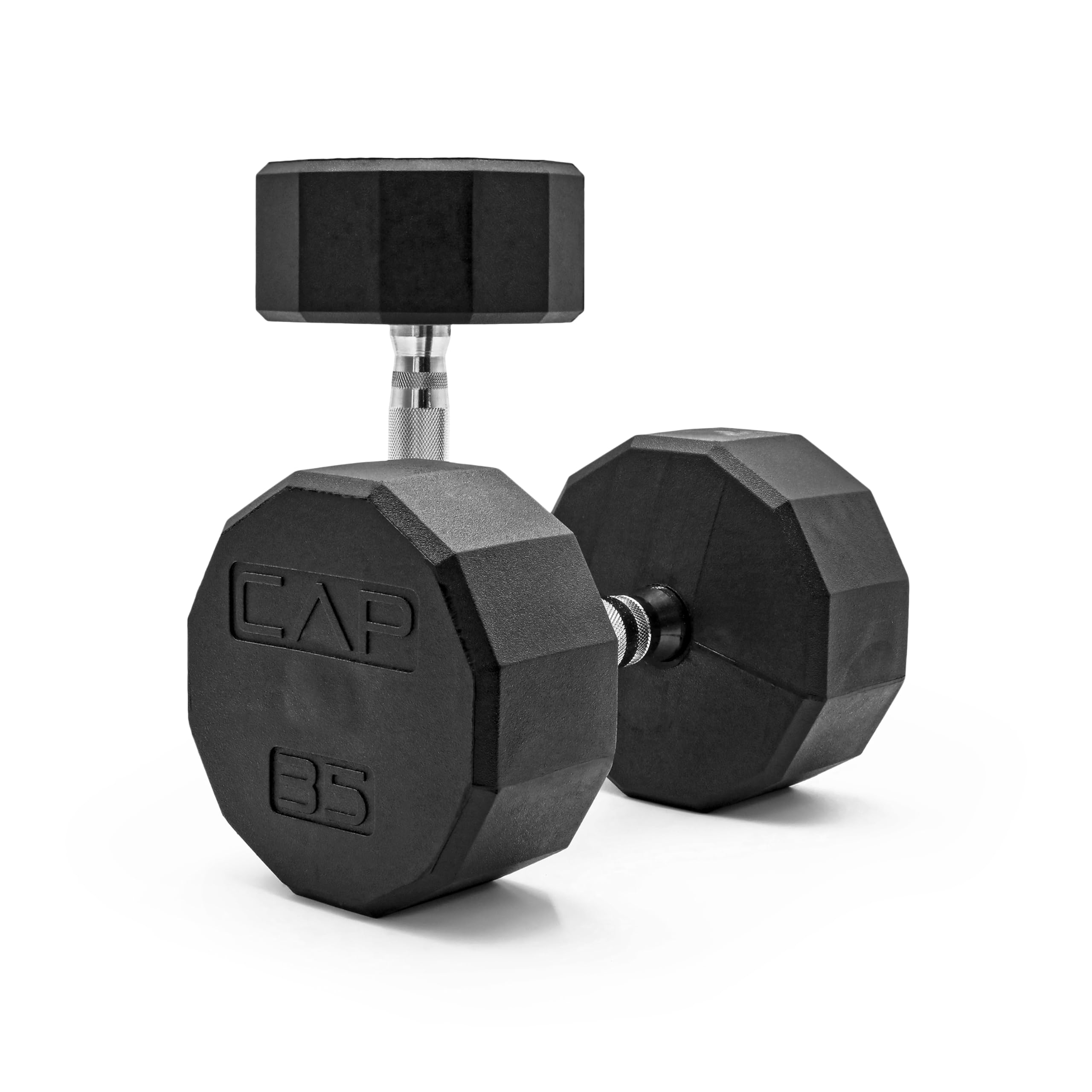 Photo 1 of CAP Barbell 12-Sided Coated Dumbbell with Chrome Handle, Pair, 35 LB