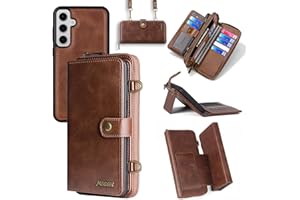 Dibosom Detachable 2 in 1 Wallet Case for Samsung Galaxy S26 Plus S26+ 5G with Wrist Strap,Crossbody Shoulder Strap,Zipper Pu