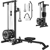 JELENS RC01 2 in 1 Rowing Cable Machine, Wall‑Mounted LAT Pulldown Machine, 16 Adjustable Positions, Home Gym Pulley System with Training Attachments