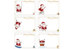 DDLP 120pcs Christmas Labels Gift Name Tags Stickers Self Adhesive Labels for Presents Large Blank Merry Christmas Tags for Gifts Santa