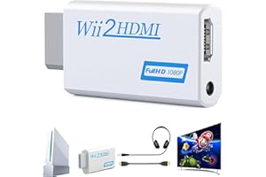 Wii to HDMI Converter, Wii to HDMI Adapter with 1080P/720P HD Output Video & 3.5mm Jack Audio Converter Adapter, Supports All