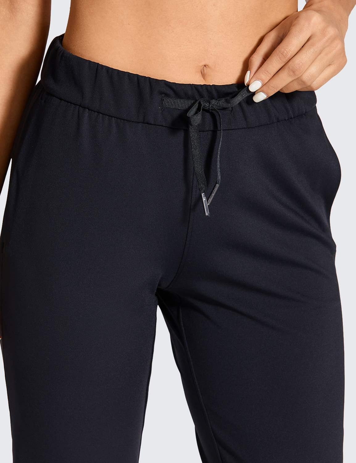 CRZ YOGA Women's Stretch Lounge Sweatpants Travel Ankle Drawstring 7/8 Athletic Track Yoga Dress Pants at  Women’s Clothing store