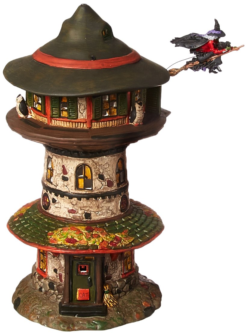 Department 56 Village Halloween Witch Way Home Tower Lit House