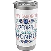 My Favorite People Call Me Nonnie Cute Floral Mother's day Stainless Steel Insulated Tumbler