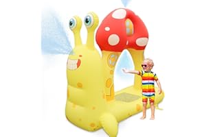 JOSEN Sprinkler for Kids Outdoor Play, Inflatable Snail Outdoor Water Toys for Yard, Water Sprinkler with Mushroom House, Spray Toy Summer Outside Game for Boys and Girls