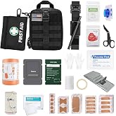 IFAK Trauma Kit with Tourniquet,Israeli-Style Bandage, Splint, Tactical First Aid Kit for Car, Camping, Hiking and Travel with Molle Bag (66 Pack)