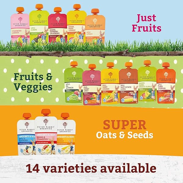 PUMPKIN TREE PETER RABBIT ORGANICS, PEA, SPINACH AND APPLE PUREE, 4.4-OUNCE POUCHES (PACK OF 10)
