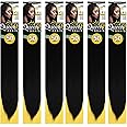 Queen B Braiding Hair Pre Stretched 50" Color 1B (6 packs)