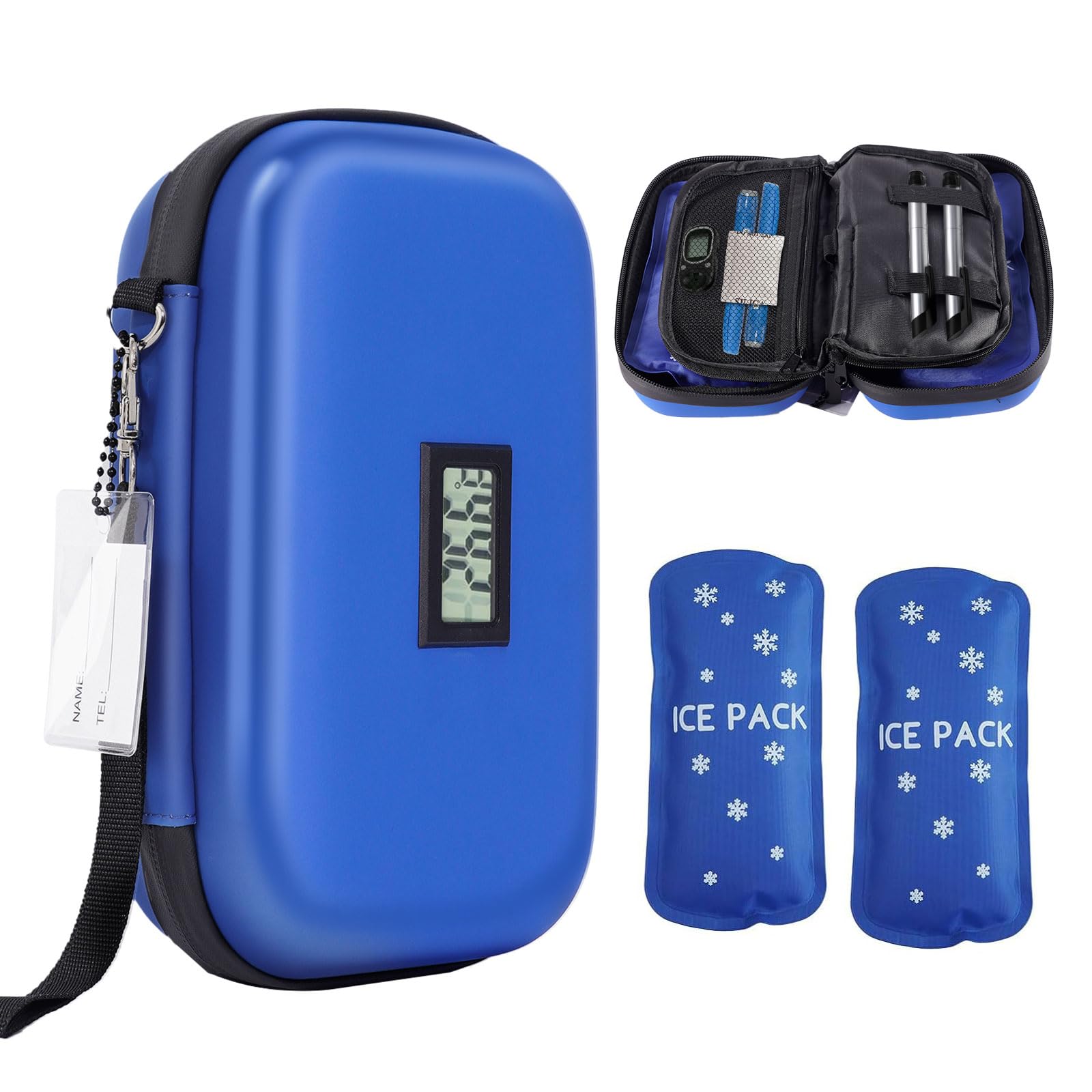 Photo 1 of Pulnimus Insulin Cooler Travel Case - TSA Approved Insulin Travel Case with Thermometer Temperature Display - Insulin Travel Cooler with 2 Reusable Ice Packs