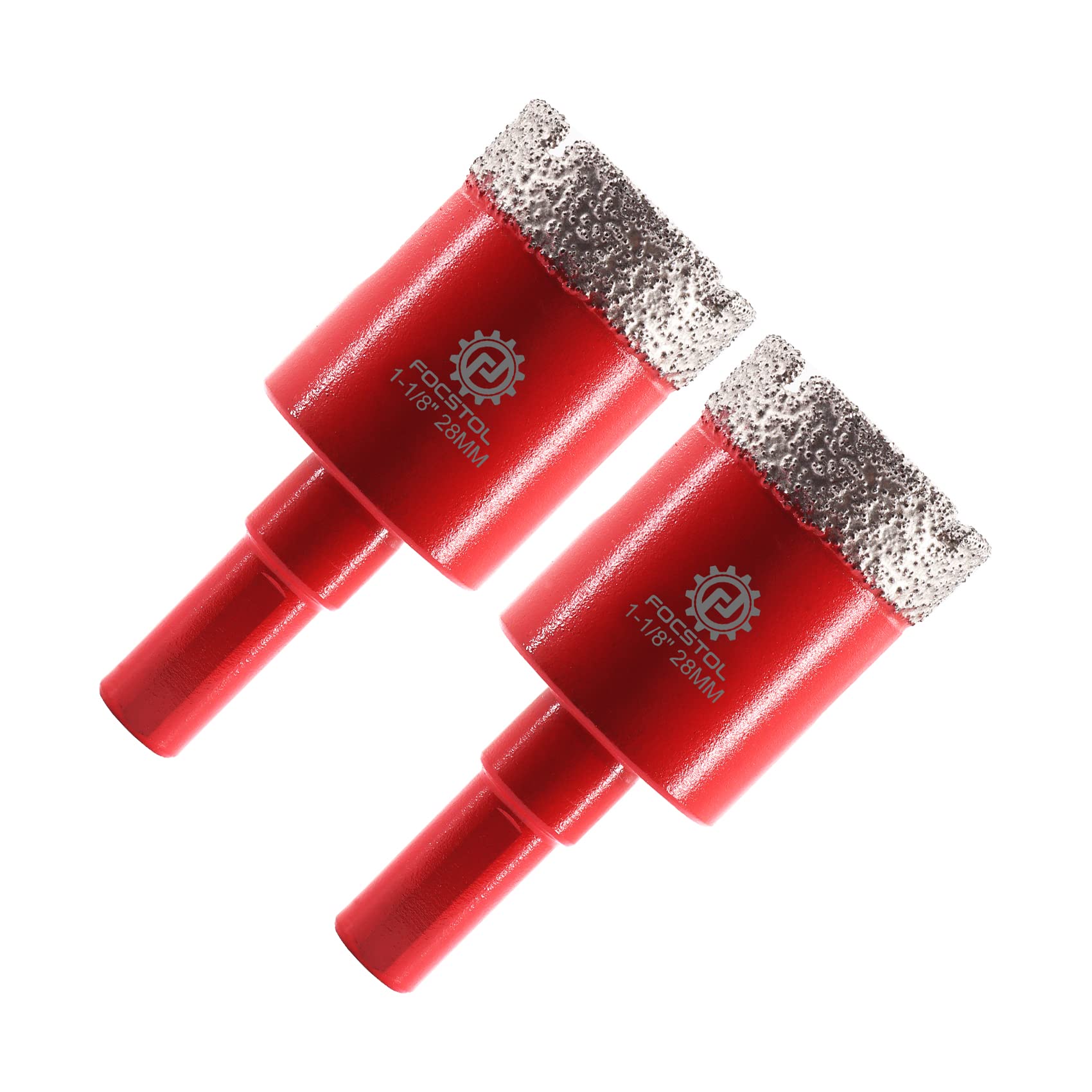 FOCSTOL Diamond Core Drill Bits - 2pcs 28mm Diamond Hole Saw with Triangle Shank for Porcelain Tile Ceramic Granite Marble Quartz — image 1