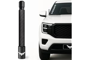 EcoAuto 5'' Universal Short Stubby Truck Antenna — Anti Theft & Carwash Safe — Truck Accessories for Ford, Dodge, GMC, Chevy, Jeep (2007+) - Ditch The Whip for Sleek Low-Profile Look (Carbon Fiber)