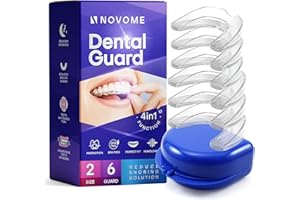 NOVOME Mouth Guard For Grinding Teeth, 6 Packs Of Upgraded Teeth Grinding Mouth Guard For Sleep, Night Guard For Clenching Te