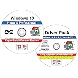 Compatible Windows 10 Home and Professional 32/64 Bit Repair, Install, Recover & Restore DVD Plus Drivers Pack
