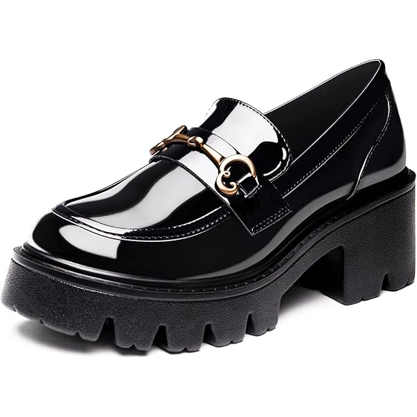 Amazon.com | Womens Slip On Loafer Chunky Chain Platform Lug  display picture 2