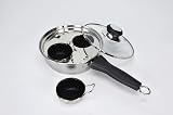 RUNZI 2 Cups Egg Poacher Pan Stainless Steel Induction Safe view 4