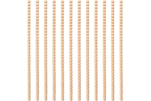 12pcs Beaded Wood Trim Molding, 15.75in Long Half Round Decorative Moulding Bobbin Bead Wood Trim for House Wall Door Window 