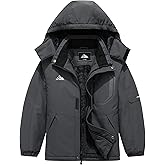 QUCOOM Kids Boy's Winter Waterproof Ski Jacket,Thick Snow Coat with Detachable Hood Warmth Windproof Snowboard Jackets