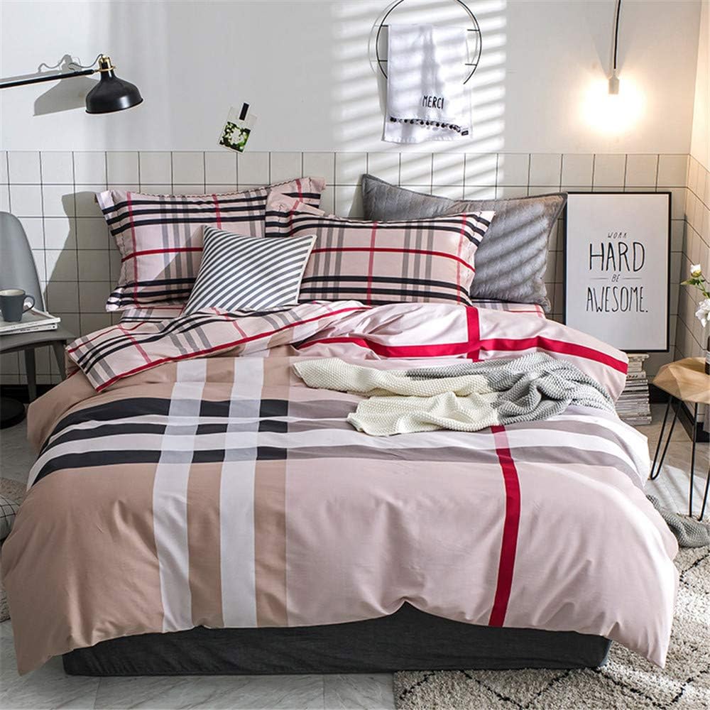 xcvbw Fashion classics 100% Cotton Printed Bedding set Duvet Cover set Bed Sheet Pillowcases Queen King Size 4pcs