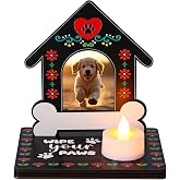 Jetec Day of The Dead Wooden Candle Holder Photo Frame Gift, Puppy | Mexican Party Day of The Dead Altar Decorations, Halloween Pet Party Favors for Home Table, Dog Cat Remembrance Supplies