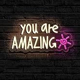 You Are Amazing Neon Sign Wall Decor for Bedroom Class Room Bar Pub Club Nursery Hanging,Dimmable USB Pink Led Light for Wedding Birthday Party Women Christmas Gifts