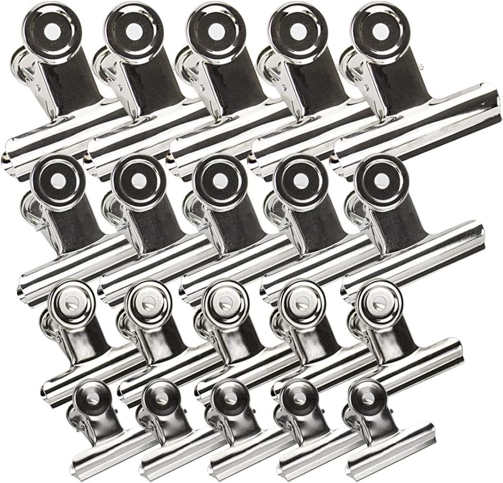 20Pcs Metal Bulldog Clips 4 Sizes 3