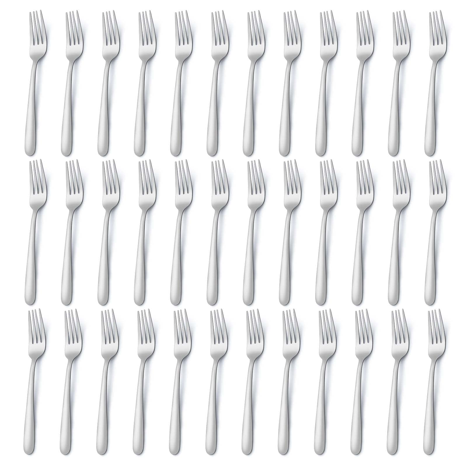 Pleafind 36-Piece Dinner Forks Set (8 inch), Stainless Steel Forks Silverware, Mirror Polished Fork Set, Small Forks for Home, Kitchen, Restaurant, Dishwasher Safe