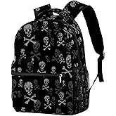 EVANLinsim Skull And Bones Backpacks Boys Girls School Book Bag Travel Hiking Camping Daypack Rucksack