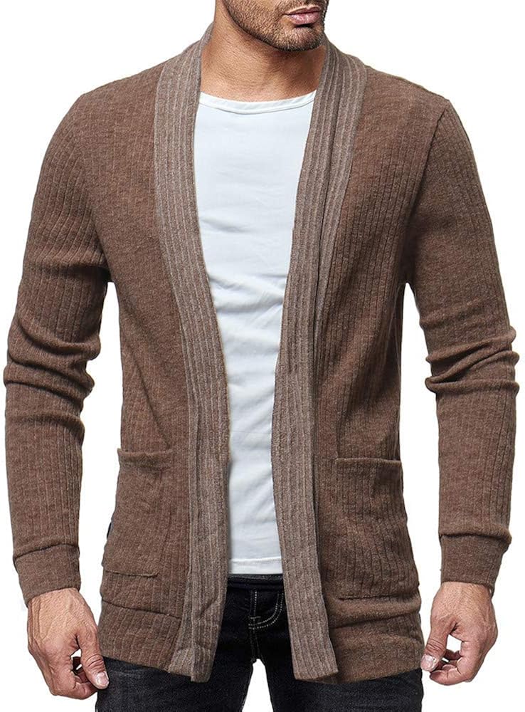 Knitwear Men Cardigan Men Knitted Classic Solid Cardigan Pocket Coat