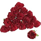 Fqueelvys Red Peonies Artificial Flowers Bulk 16pcs Peony Silk Flowers Fake Peonies Faux Peony Flowers Heads with Stems Floral Arrangement Bouquet for Home Wedding Party Festival Decor (Red)