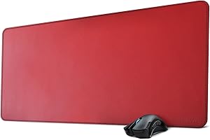 ZORESYN XL Large Mouse Pads (90 x 40cm) - PU Leather Large Gaming Mousepad Desk Mat - Nonslip Base and Waterproof Desktop Key