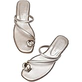 Women's Toe Ring Thong Sandals Open Toe Slide Flat Sandals Casual Summer Flip Flop Flat Sandals
