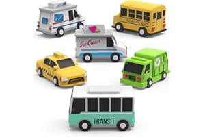 Tub Works® Vehicles™ Bath Cars, 6 Pack | Mold Free, Sealed, No Hole Design | Soft, Squeezable & Float | Fun Baby & Toddler Ba