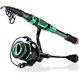 Sougayilang Fishing Rod Reel Combinations, 24 Ton Carbon Fiber, Portable Telescopic Fishing Rod Spinning Reels for Travel Saltwater Freshwater Fishing Gifts for People
