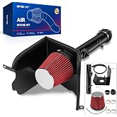KAX 3" High-Flow Cold Air Intake Kit for 2005-2011 Toyota Tacoma 4.0L, Red | W/Heat Shield, with MAF Sensor Bung, High Performance Air Filter, Increased Horsepower &amp; Torque, Aggressive Engine Sound