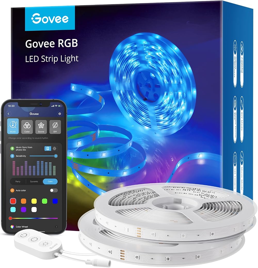 Govee RGB LED Strip Lights 10M Smart WiFi Control Alexa Google Assistant