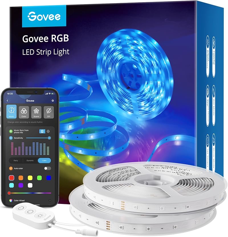 Govee RGB LED Strip Lights 10M Smart WiFi Control Alexa Google Assistant