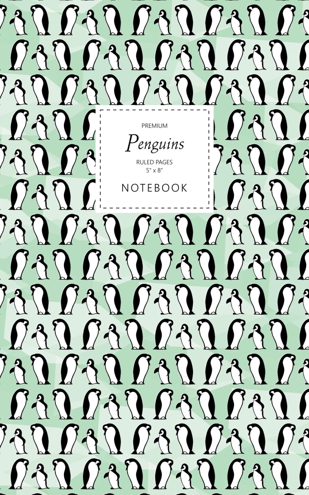 Penguins Notebook - Ruled Pages - 5x8 - Premium: (Spring Green Edition) Fun notebook 96 ruled/lined pages (5x8 inches / 12.7x20.3cm / Junior Legal Pad / Nearly A5)