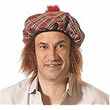 Tartan Hat & Ginger Hair Scotsman Fancy Dress